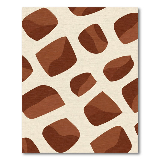 Rich Brown Abstract Organic Shapes Rug