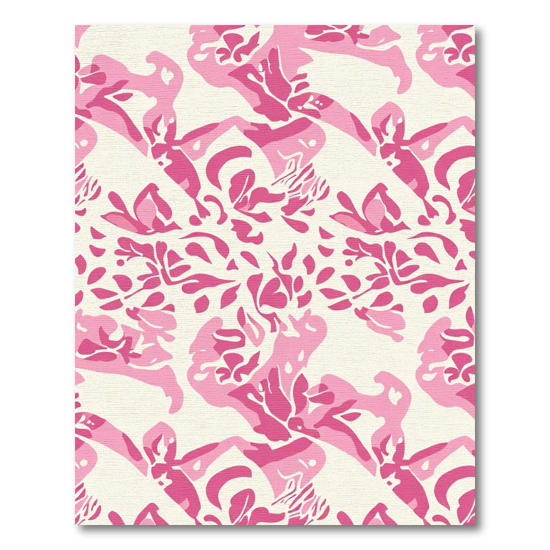 Bold Pink Abstract Floral Swirl Rug