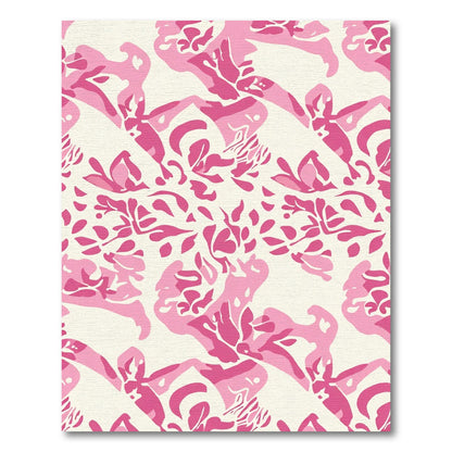 Bold Pink Abstract Floral Swirl Rug