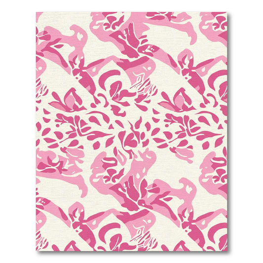 Bold Pink Abstract Floral Swirl Rug