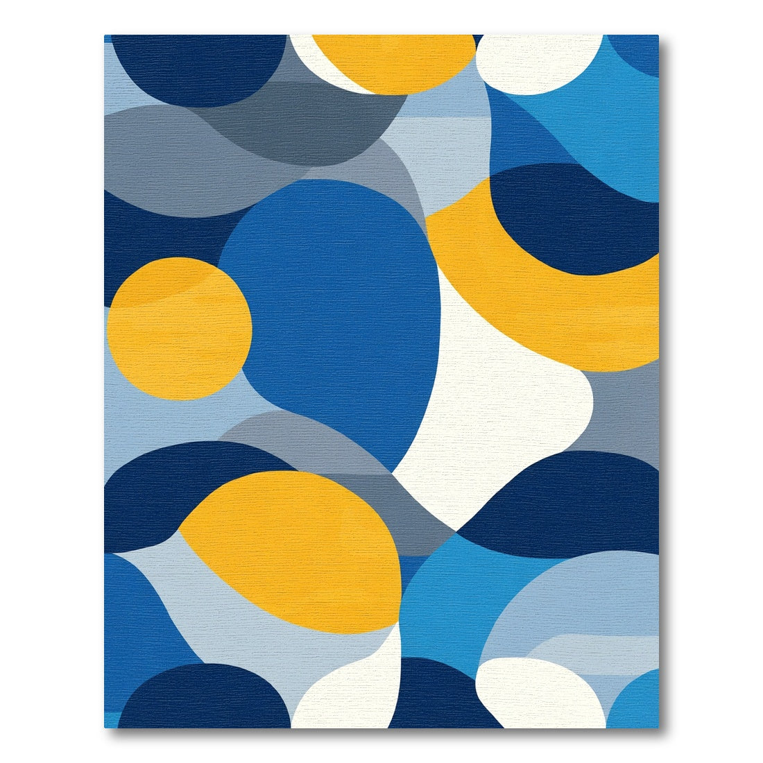 Modern Blue Yellow Organic Shape Rug