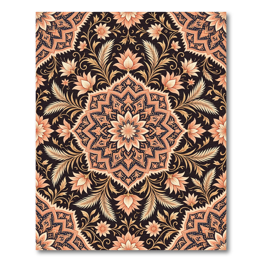 Coral Blossom Mandala Filigree Rug