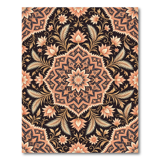 Coral Blossom Mandala Filigree Rug