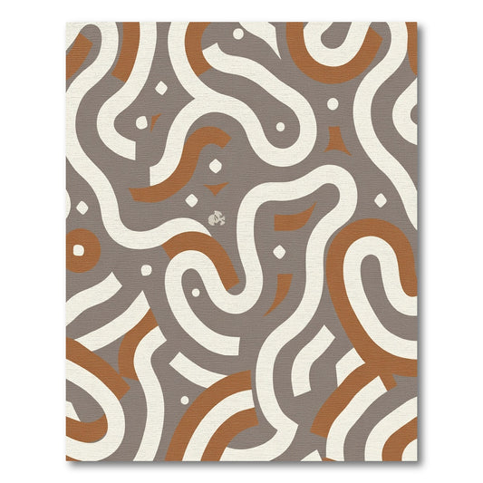 Earthy Swirl and Dot Abstract Rug