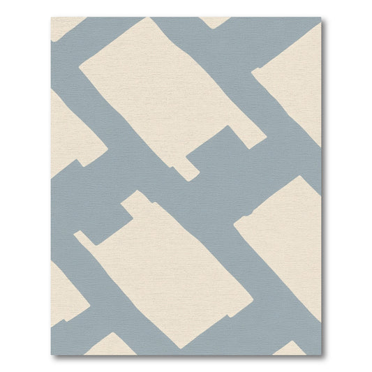 Pale Blue Hand Drawn Shapes Rug