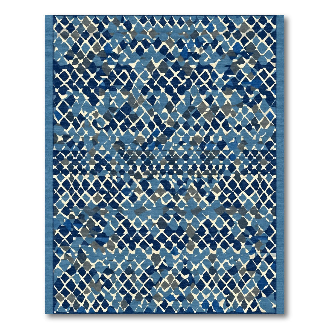 Abstract Blue Diamond Mosaic Rug
