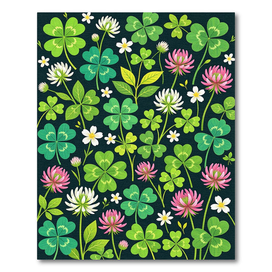 Botanical Four Leaf Clover Meadow Rug