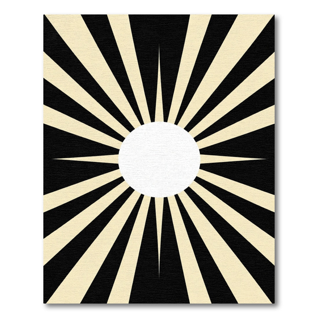 Radiant Black And Cream Sunburst Rug