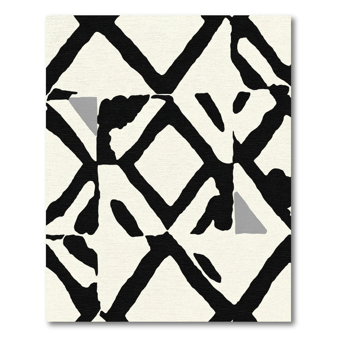 Bold Black Geometric Diamond Shapes Rug