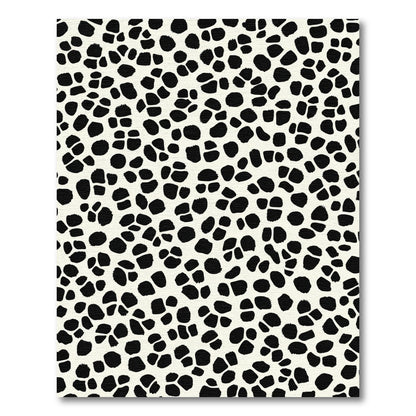 Bold Black Spots Cream Texture Rug