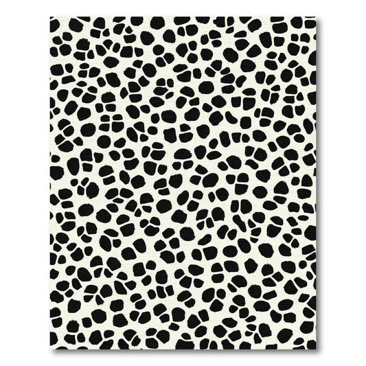 Bold Black Spots Cream Texture Rug