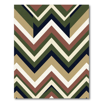 Earth Tones Chevron Zigzag Rug