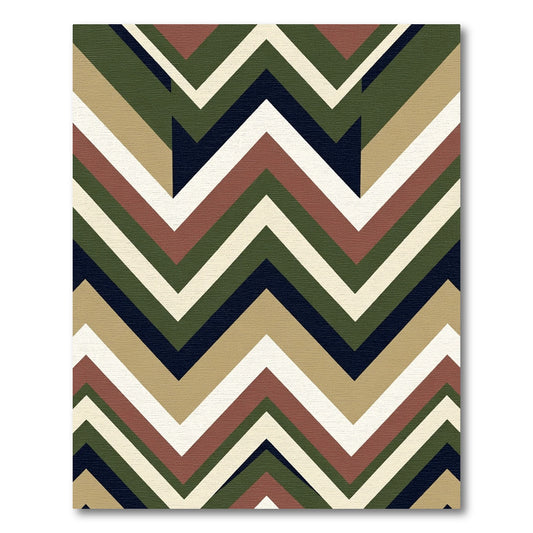 Earth Tones Chevron Zigzag Rug