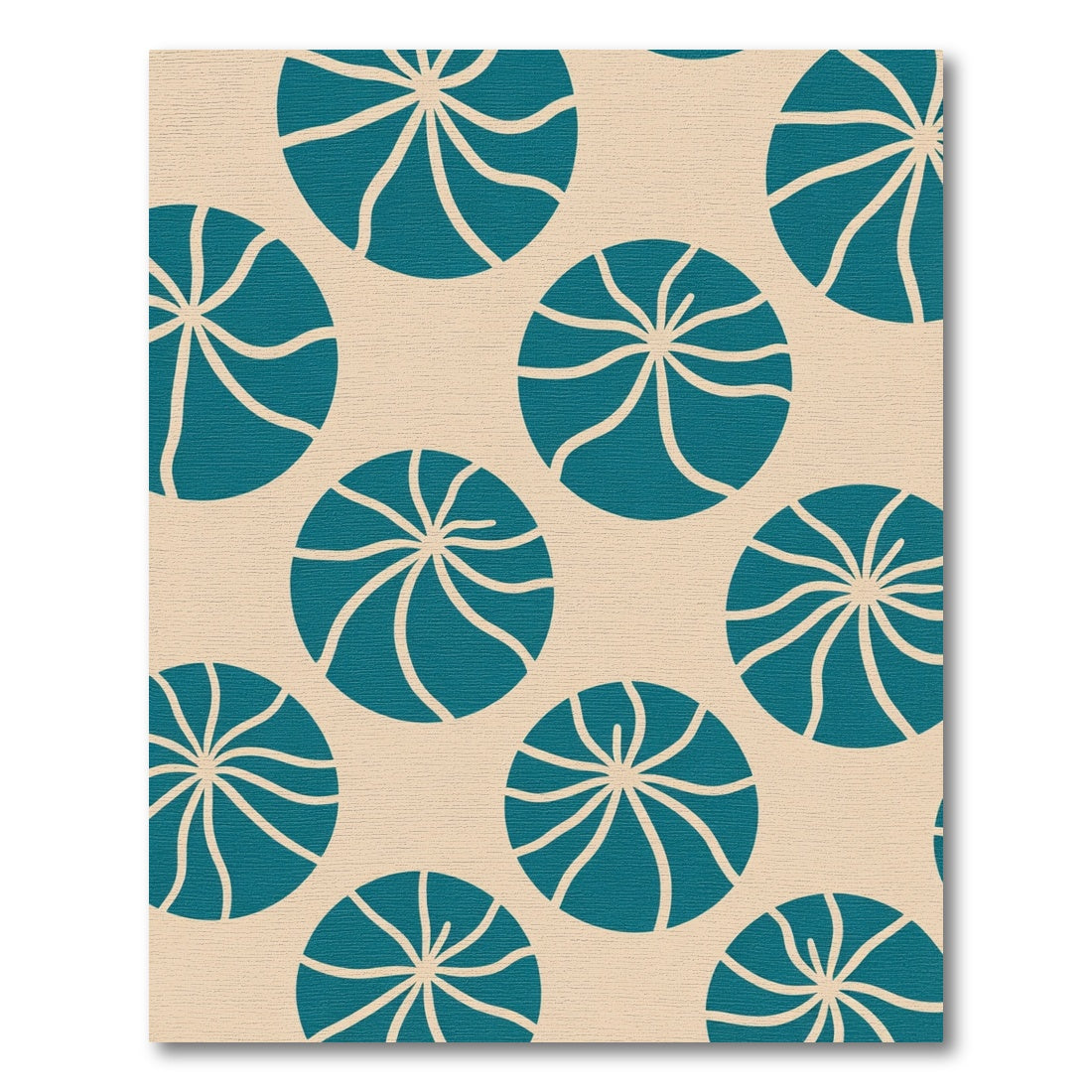 Teal Swirl Roundel Medallion Rug
