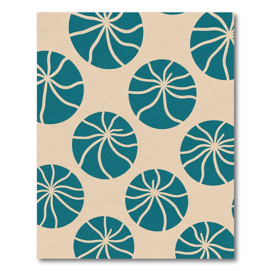 Teal Swirl Roundel Medallion Rug