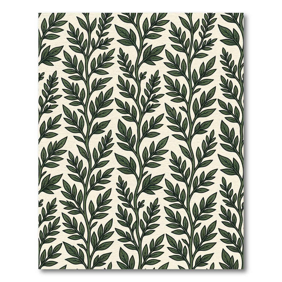 Sage Green Botanical Foliage Vine Rug
