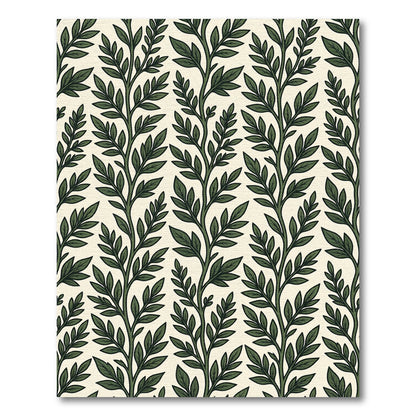 Sage Green Botanical Foliage Vine Rug