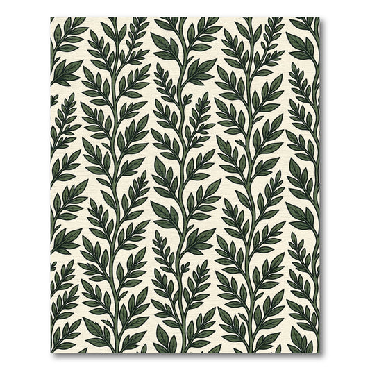 Sage Green Botanical Foliage Vine Rug