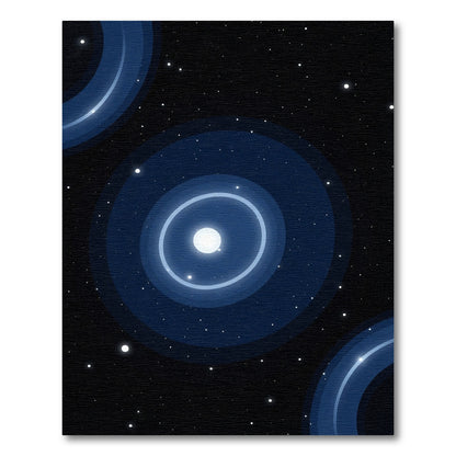 Celestial Orbit Blue Ring Rug