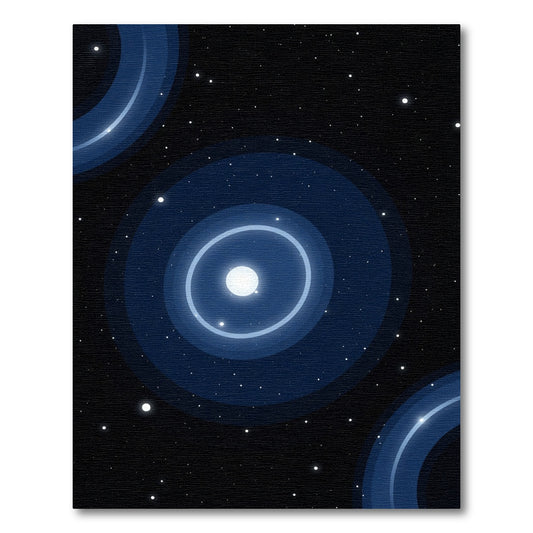 Celestial Orbit Blue Ring Rug