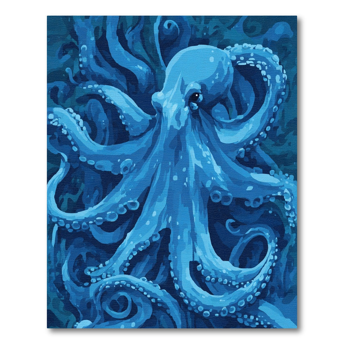 Deep Blue Electric Octopus Swirl Rug