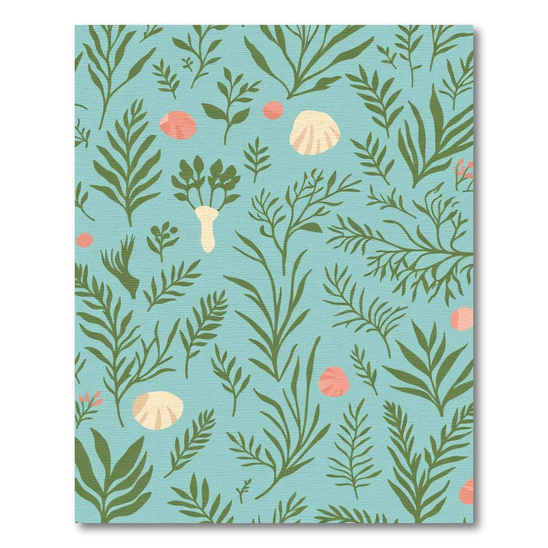 Sea Life Botanical Background Rug