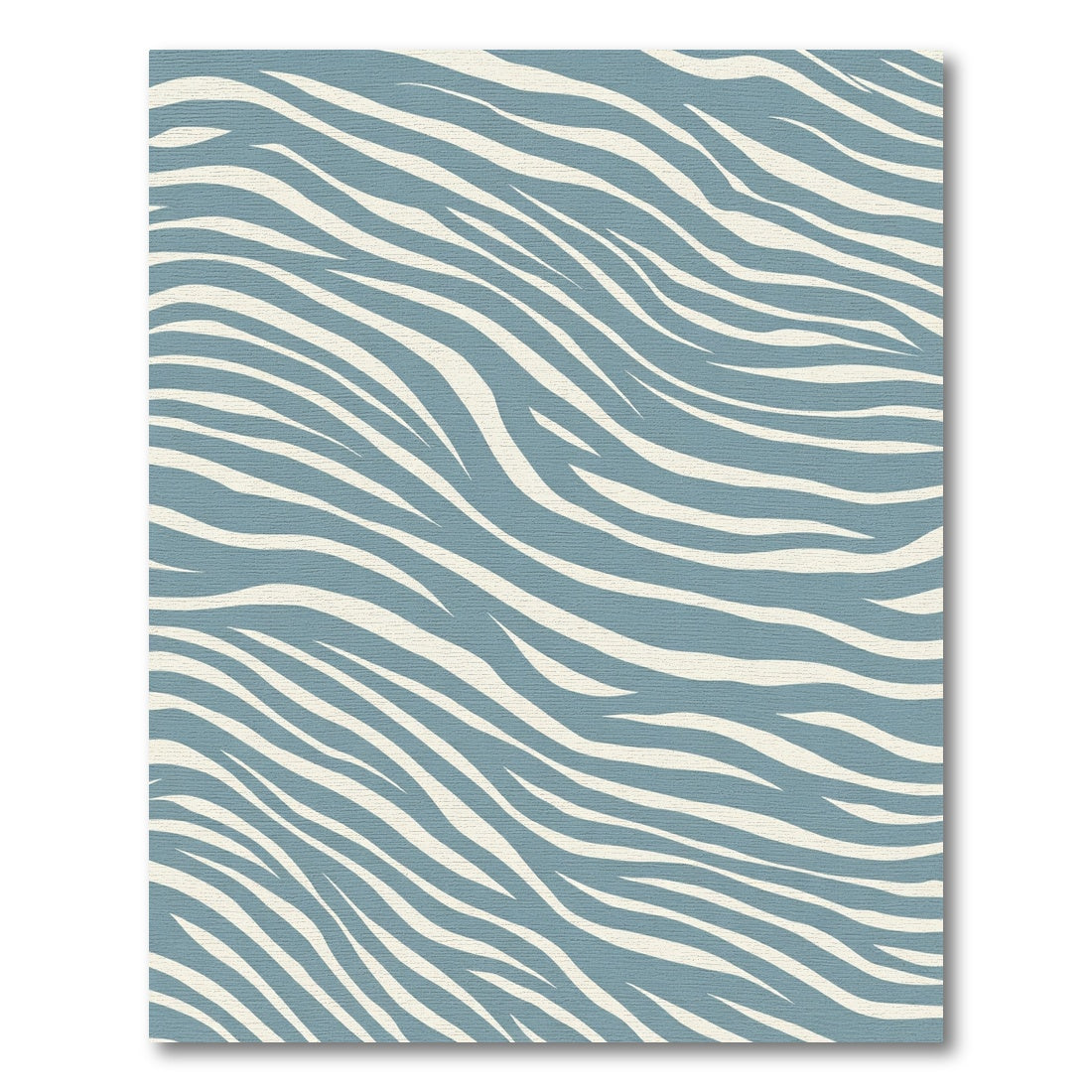 Serene Blue Abstract Stripes Rug