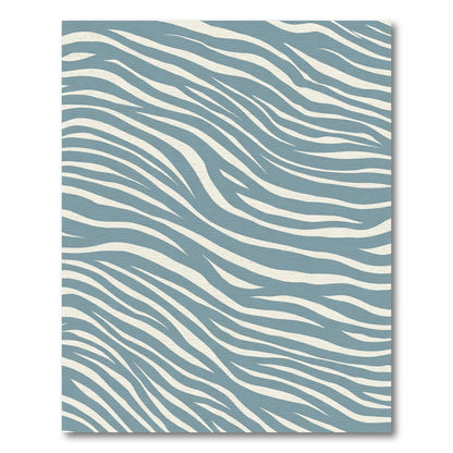 Serene Blue Abstract Stripes Rug