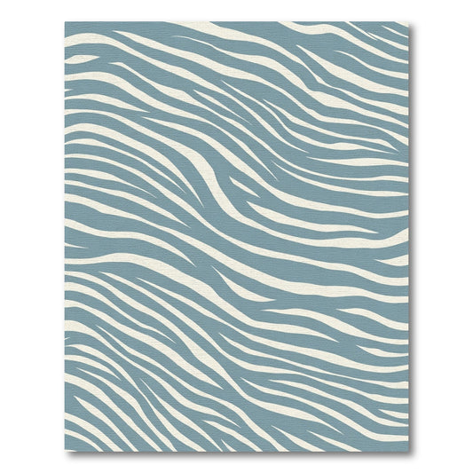 Serene Blue Abstract Stripes Rug