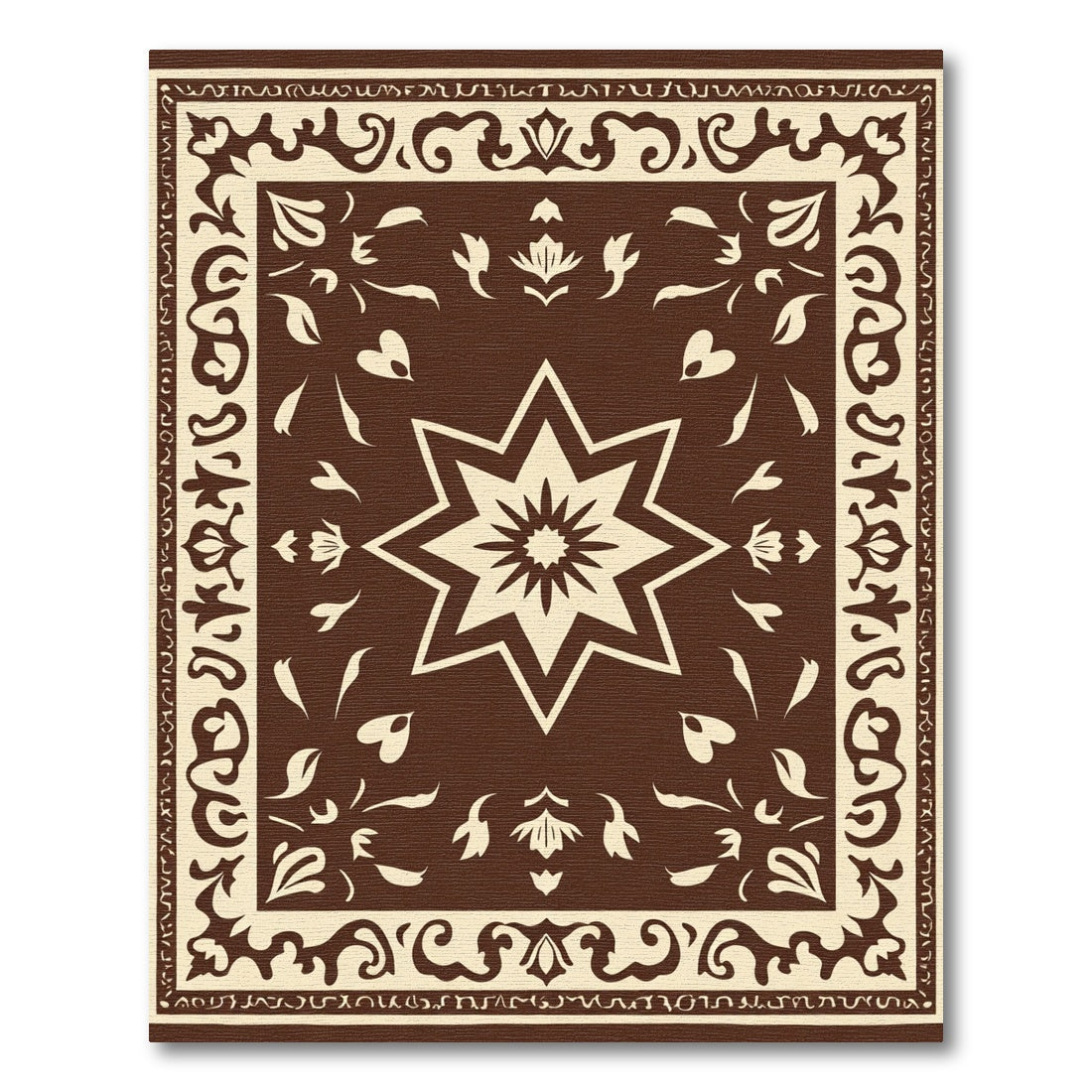 Rich Brown Eight Pointed Star Rug