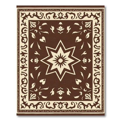 Rich Brown Eight Pointed Star Rug