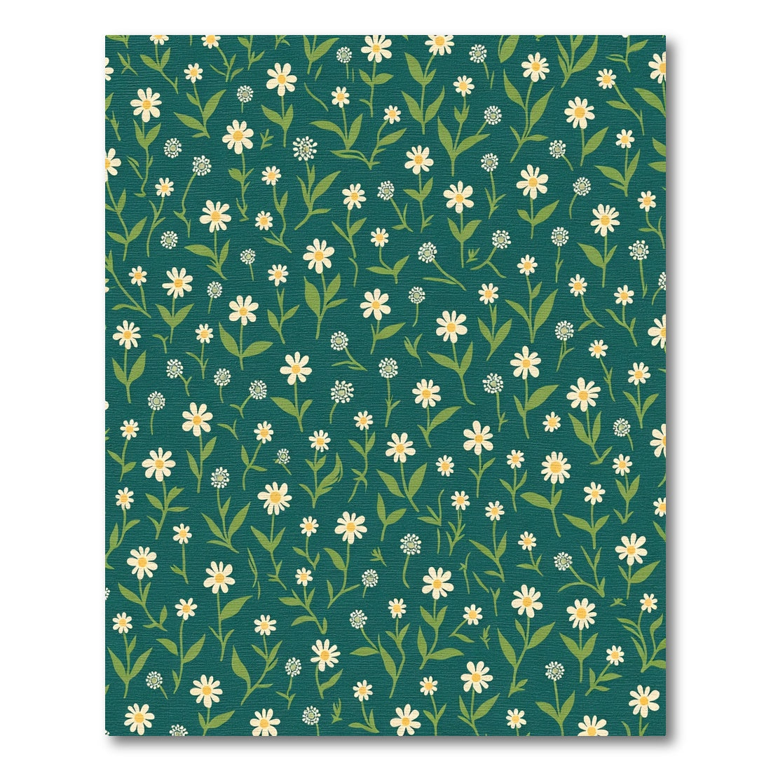Teal White Daisy Garden Meadow Rug