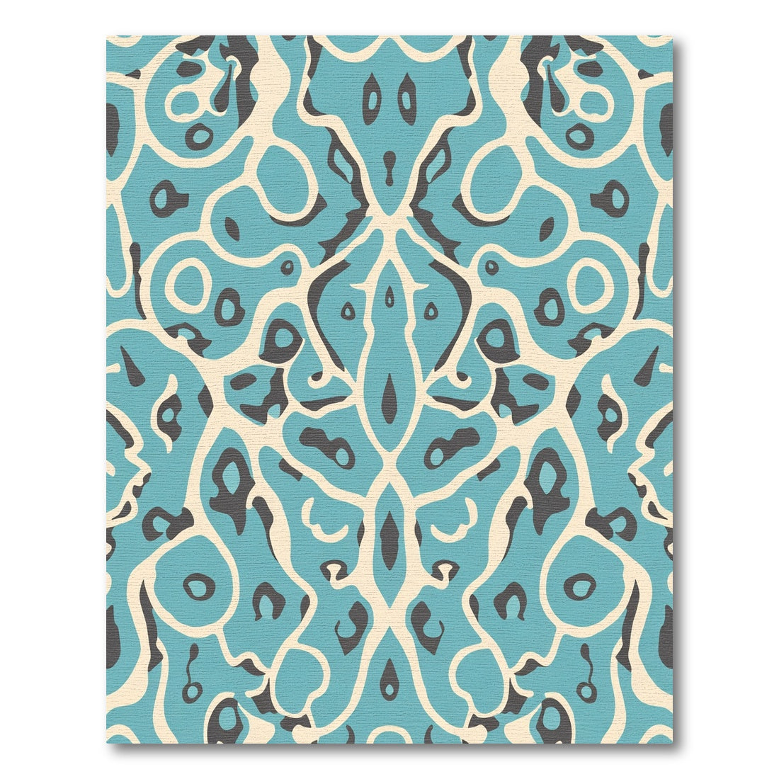 Aqua Cream Organic Abstract Rug