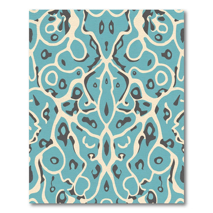 Aqua Cream Organic Abstract Rug
