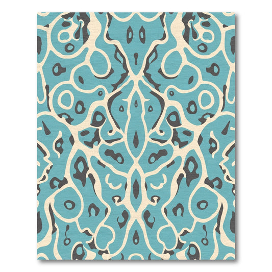 Aqua Cream Organic Abstract Rug