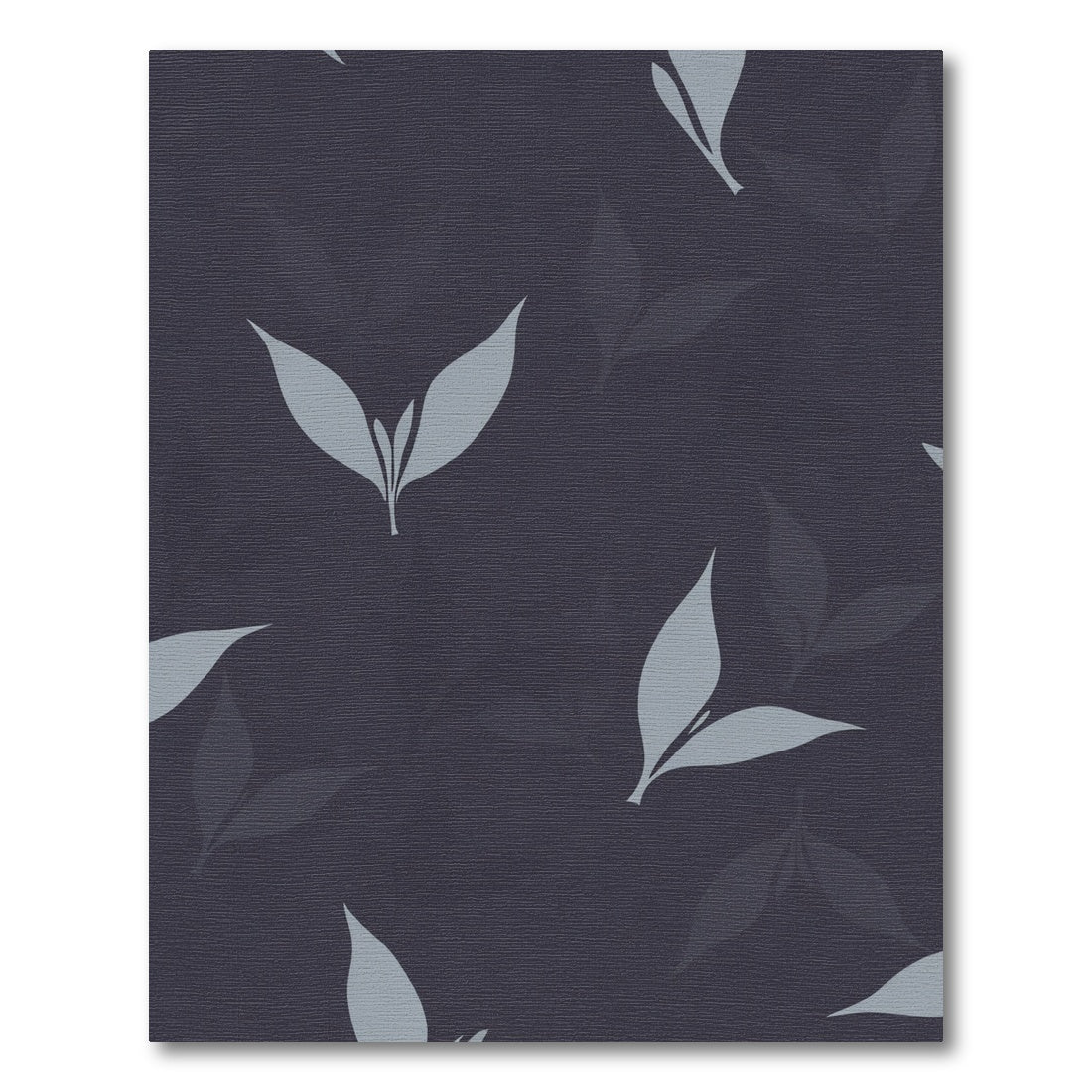 Pale Gray Leafy Silhouette Cluster Rug