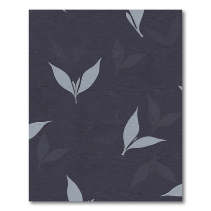 Pale Gray Leafy Silhouette Cluster Rug