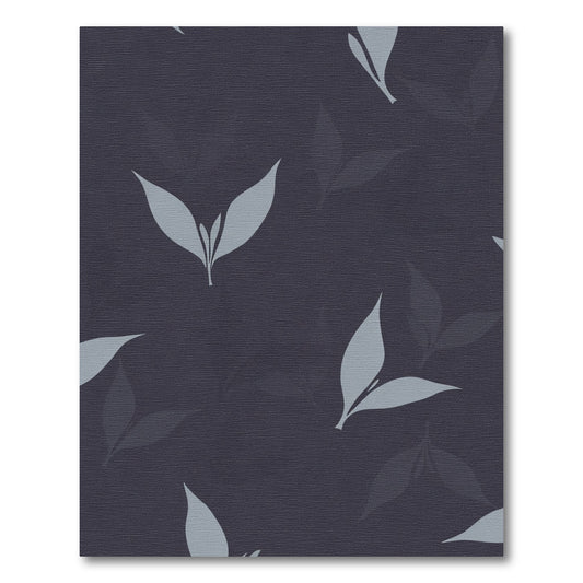 Pale Gray Leafy Silhouette Cluster Rug
