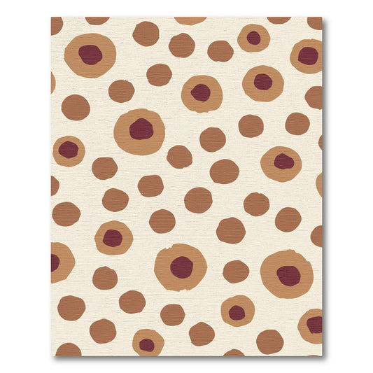 Earthy Brown And Burgundy Circles Rug