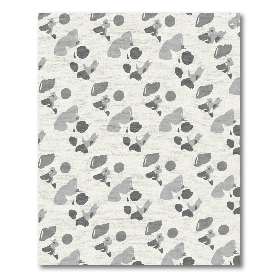 Monochromatic Abstract Blotches Repeating Pattern Rug