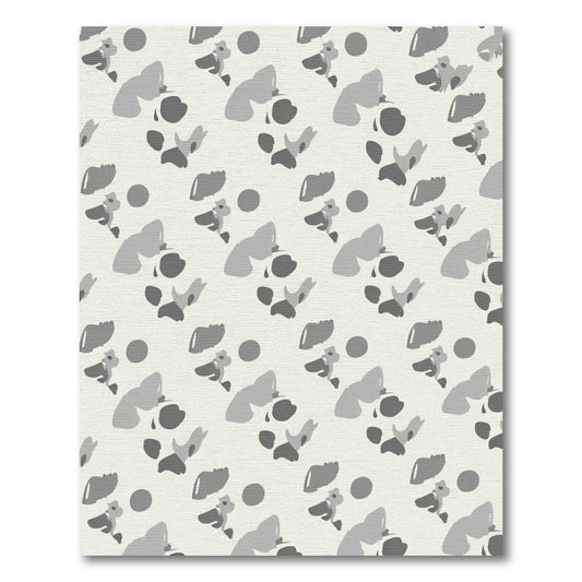 Monochromatic Abstract Blotches Repeating Pattern Rug