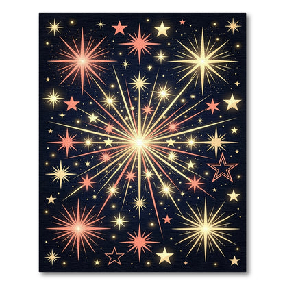 Radiant Golden Celestial Fireworks Burst Rug