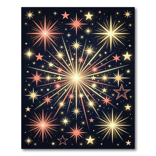 Radiant Golden Celestial Fireworks Burst Rug