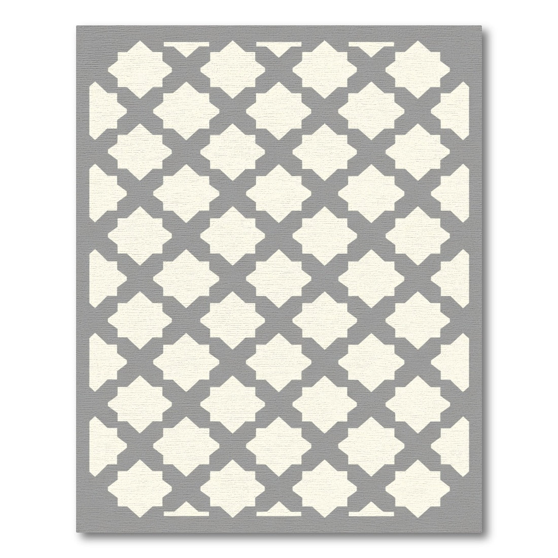 Gray Cream Geometric Lattice Rug