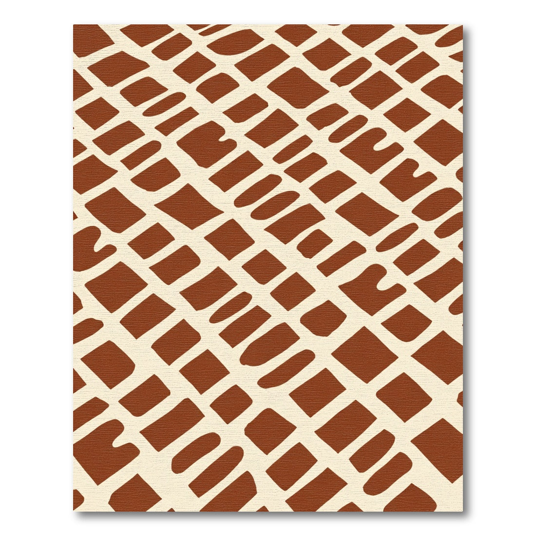 Terracotta Tan Irregular Grid Rug