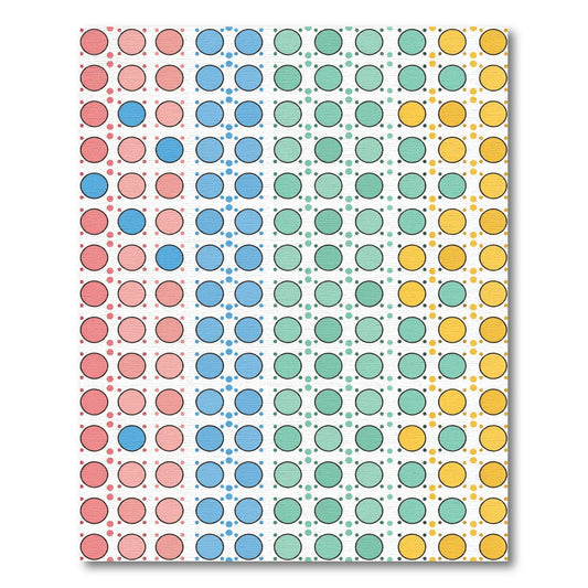 Colorful Dotted Gridded Abstract Geometric Tile Rug