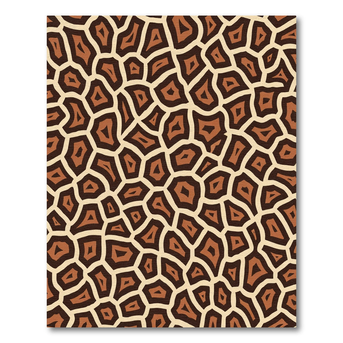 Brown Tan Irregular Animal Print Rug