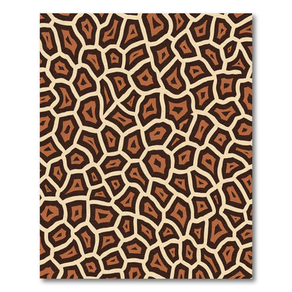 Brown Tan Irregular Animal Print Rug