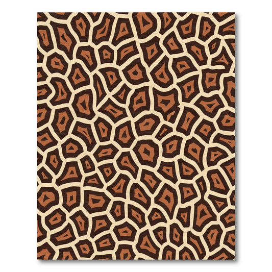Brown Tan Irregular Animal Print Rug