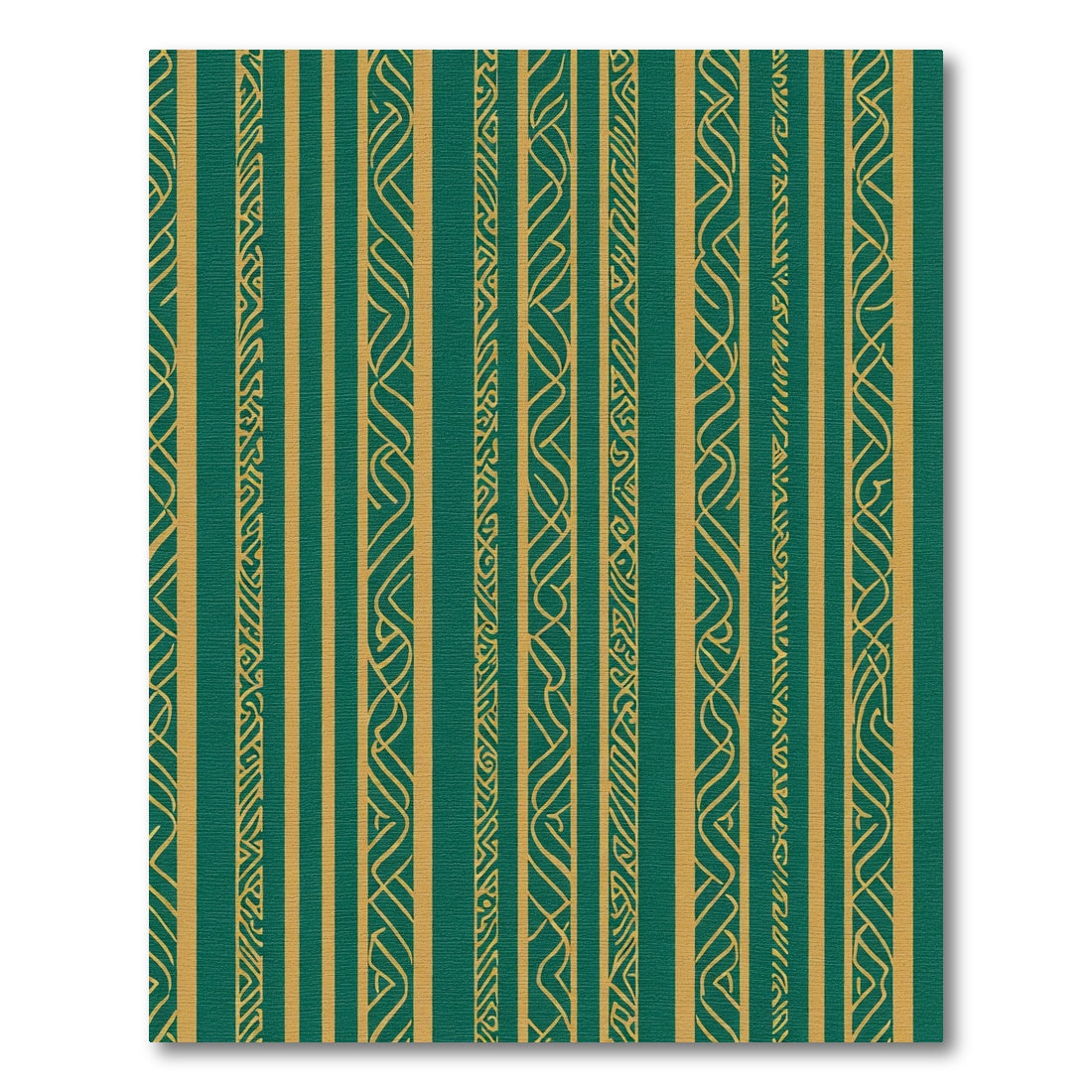 Emerald Gold Intricate Stripe Rug